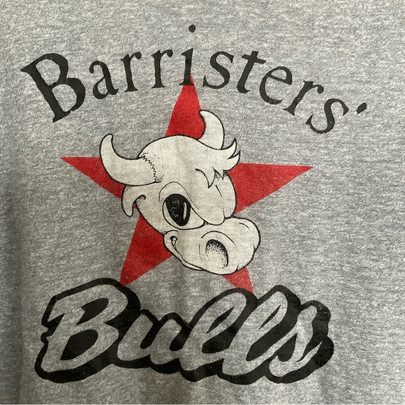 Vintage 80s Harvey Woods Single Stitch Barristers’ Bulls Raglan Baseball Tee - Picture 2 of 6